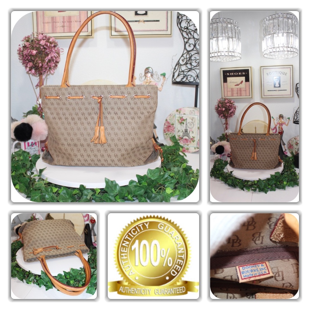 DOONEY & BOURIKE MONOGRAM BROWN TOTE!